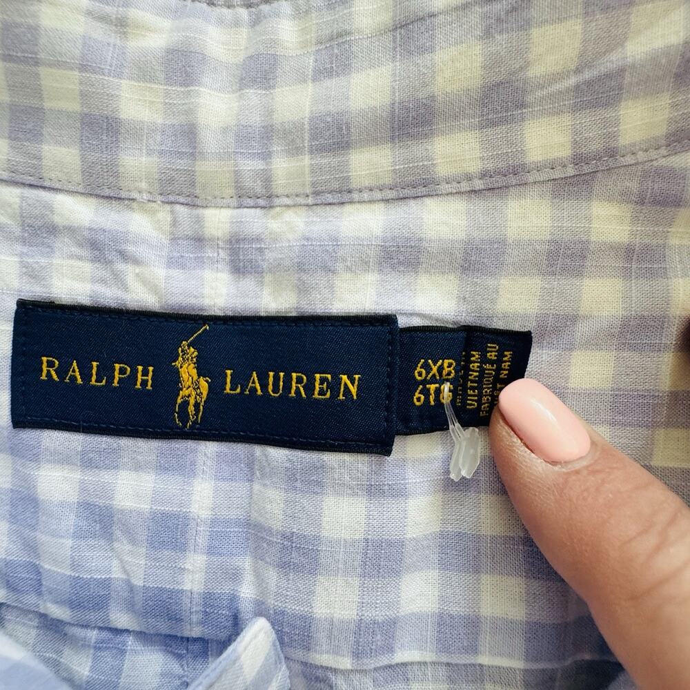 New Ralph Lauren Polo Mens Purple Checkered Button Down Shirt 6XB Preppy - Picture 4 of 5